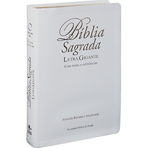 Bíblia Sagrada ARA, Letra Gigante, com Índice — Capa Couro Bonded Branca