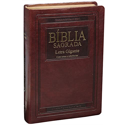 Bíblia Sagrada ARA, Letra Gigante, com Índice — Capa Couro Sintético Marrom Nobre