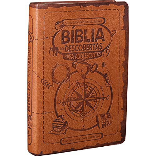 Bíblia das Descobertas para Adolescentes NTLH, Letra Regular, com Mapa — Capa Couro Sintético Marrom