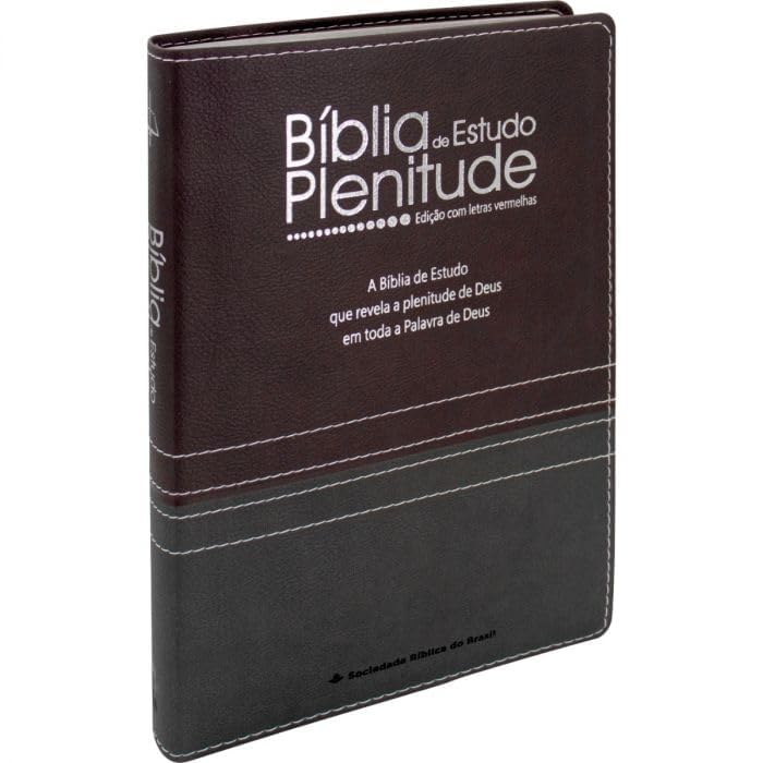 Bíblia de Estudo Plenitude ARC, Letra Regular, com Índice — Capa Couro Sintético Vinho e Cinza